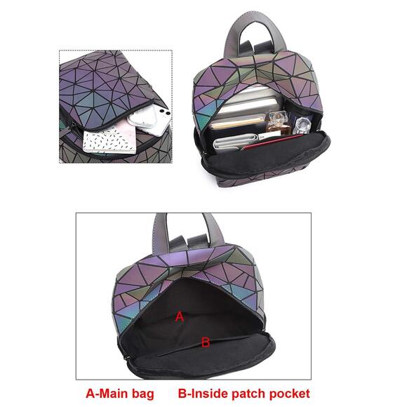 6152 Luminous Geometric Backpacks Purses and Handbags Holographic main image 4